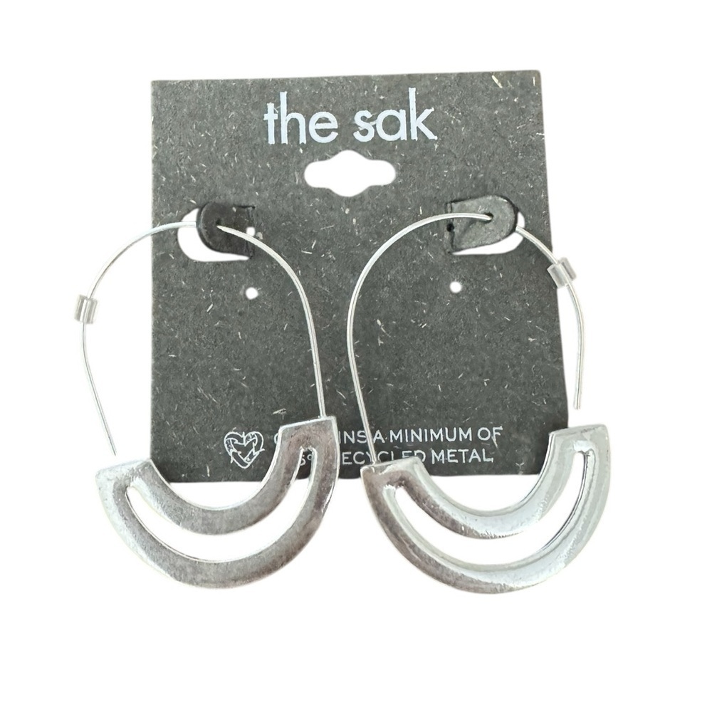 The Sak Silver Toned Crescent Earrings